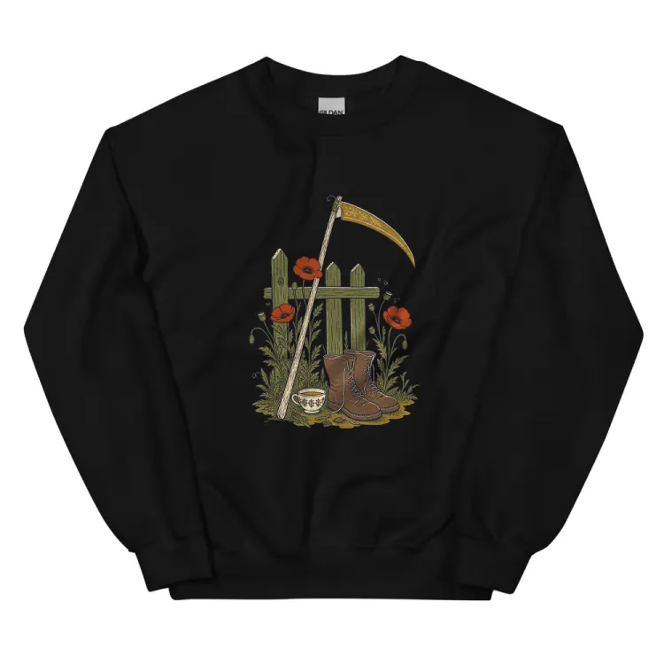 The The Reaper's Day Off Crewneck in Black.