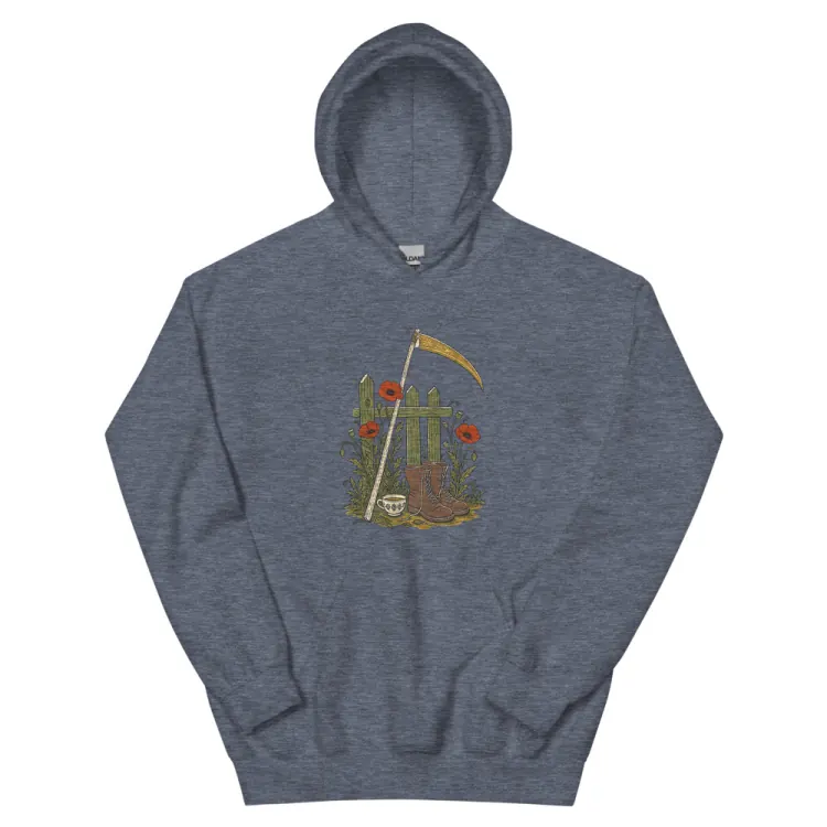 The The Reaper's Day Off Hoodie in Heather Sport Dark Navy.