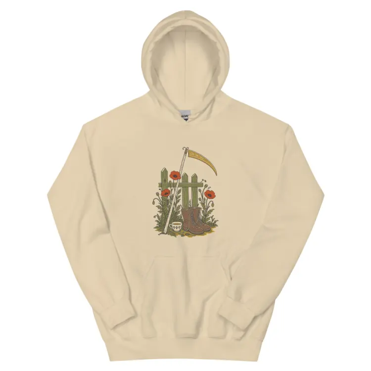 The The Reaper's Day Off Hoodie in Sand.