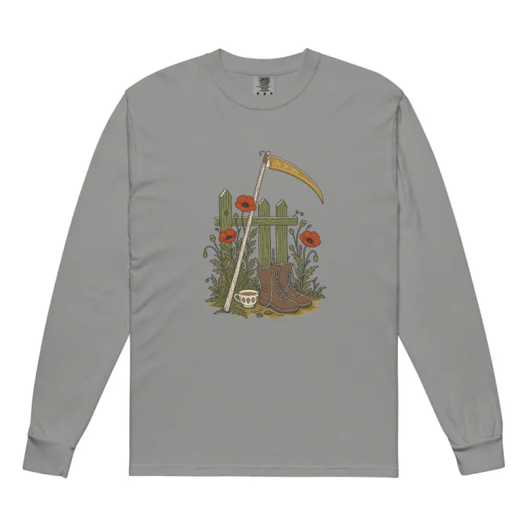 The The Reaper's Day Off Long Sleeve in Grey.