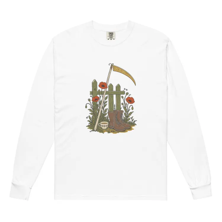 The The Reaper's Day Off Long Sleeve in White.