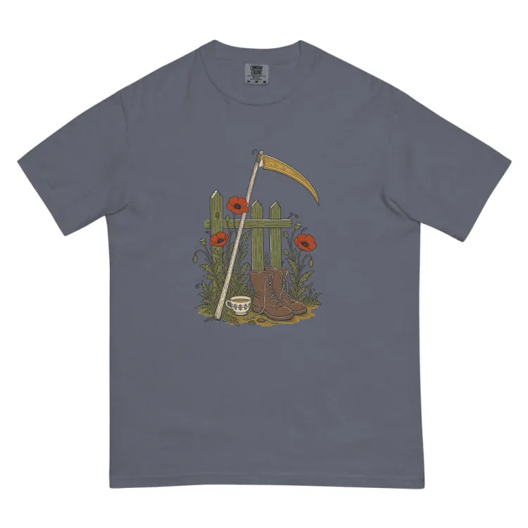 The The Reaper's Day Off Tee in Denim.