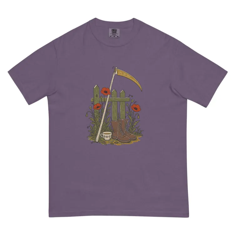 The The Reaper's Day Off Tee in Grape.