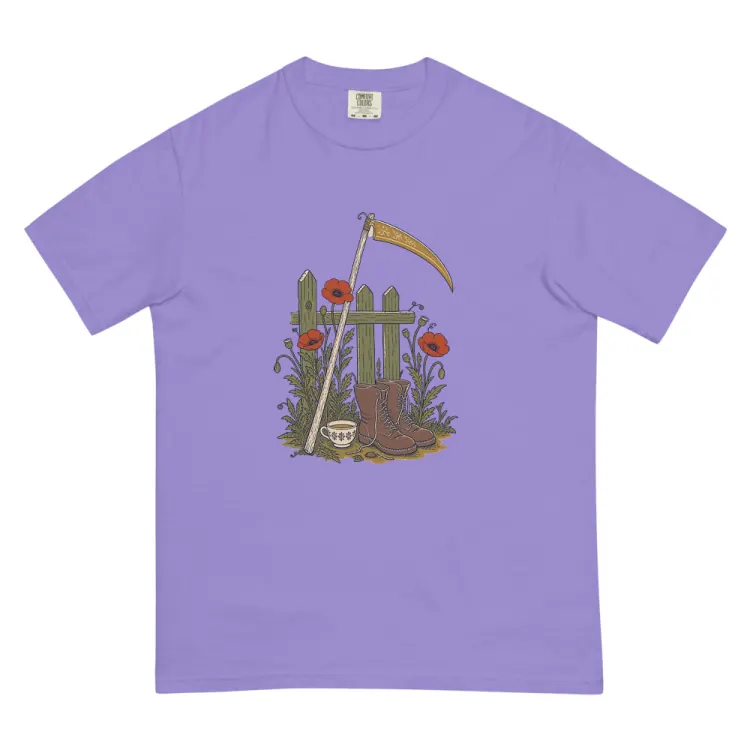 The The Reaper's Day Off Tee in Violet.
