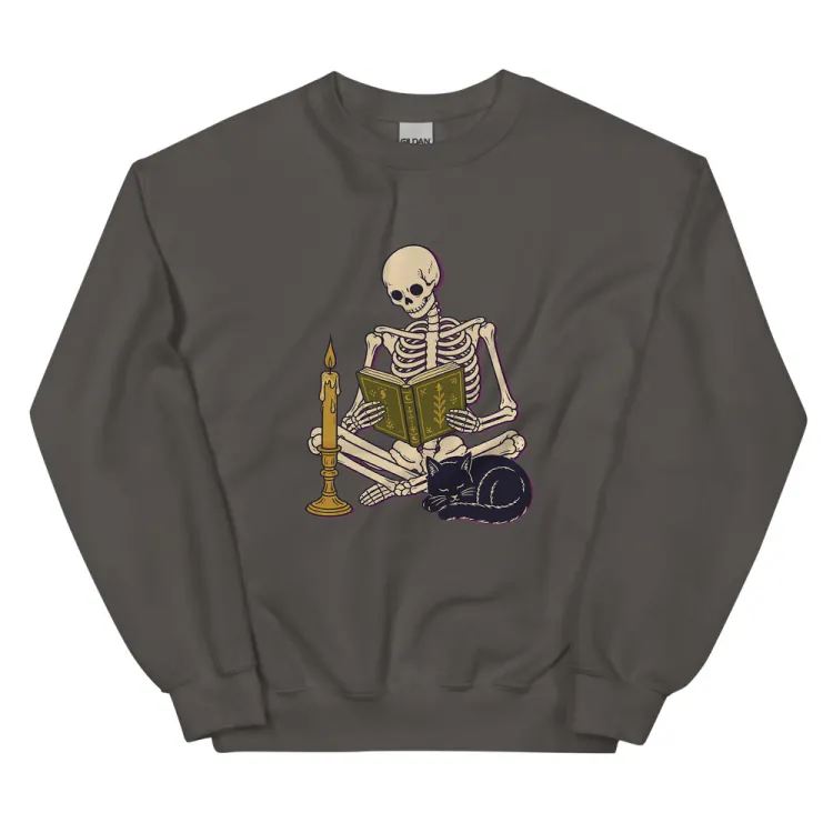 The Bones, Assorted Crewneck in Charcoal.