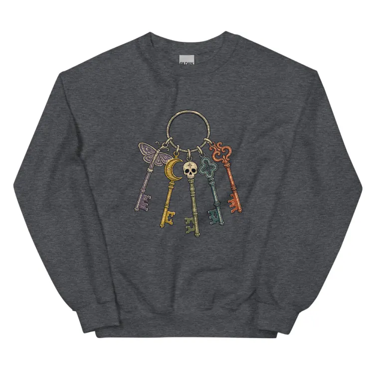 The Skeleton Keys Crewneck in Dark Heather.