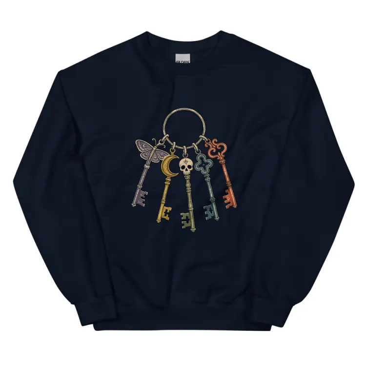 The Skeleton Keys Crewneck in Navy.