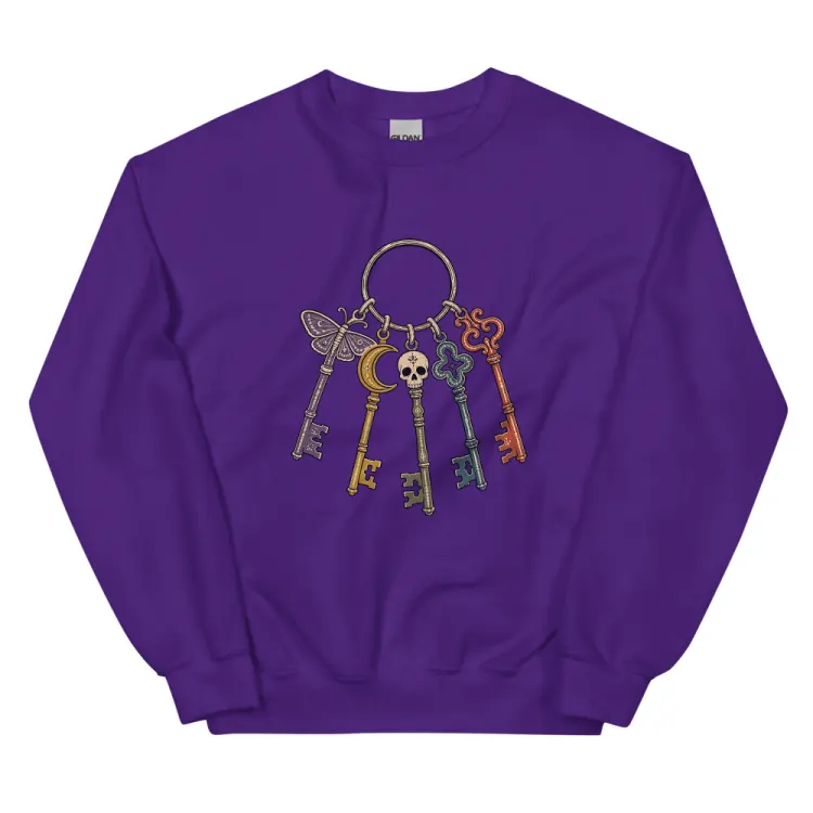 The Skeleton Keys Crewneck in Purple.