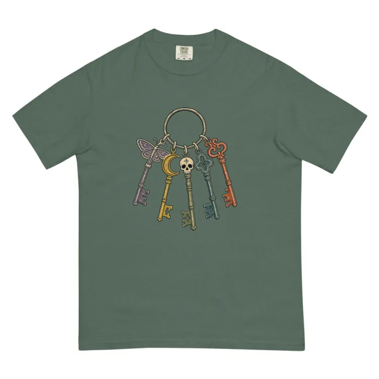 The Skeleton Keys Tee in Blue Spruce.