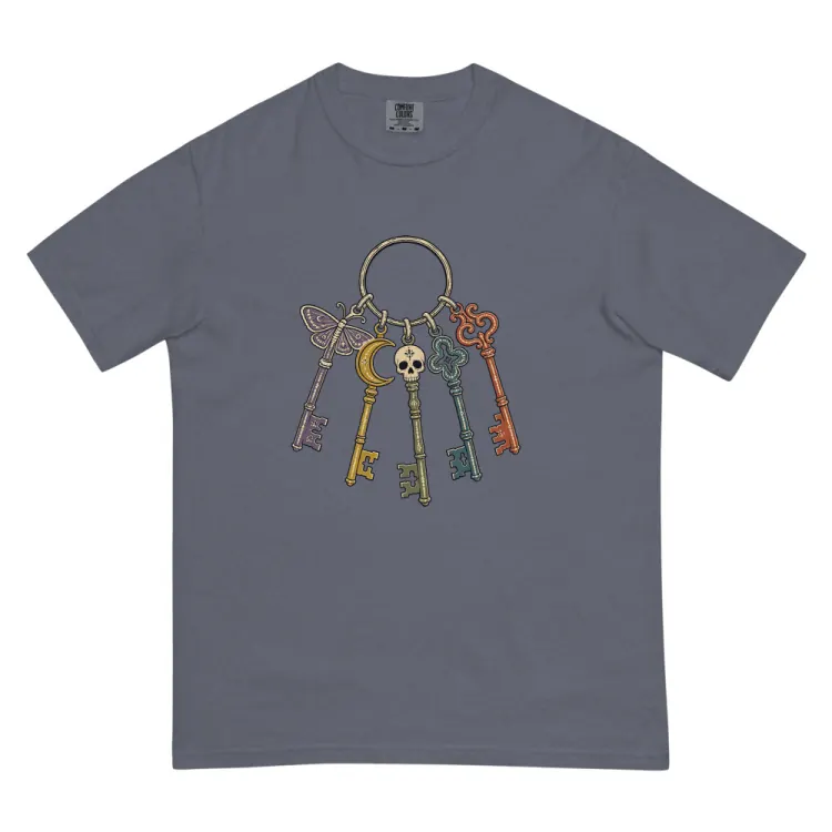 The Skeleton Keys Tee in Denim.