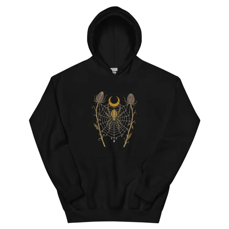 The Orb Weaver Hoodie in Black.