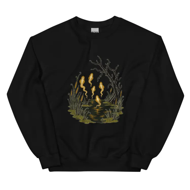 The Will-o'-the-Wisps Crewneck in Black.