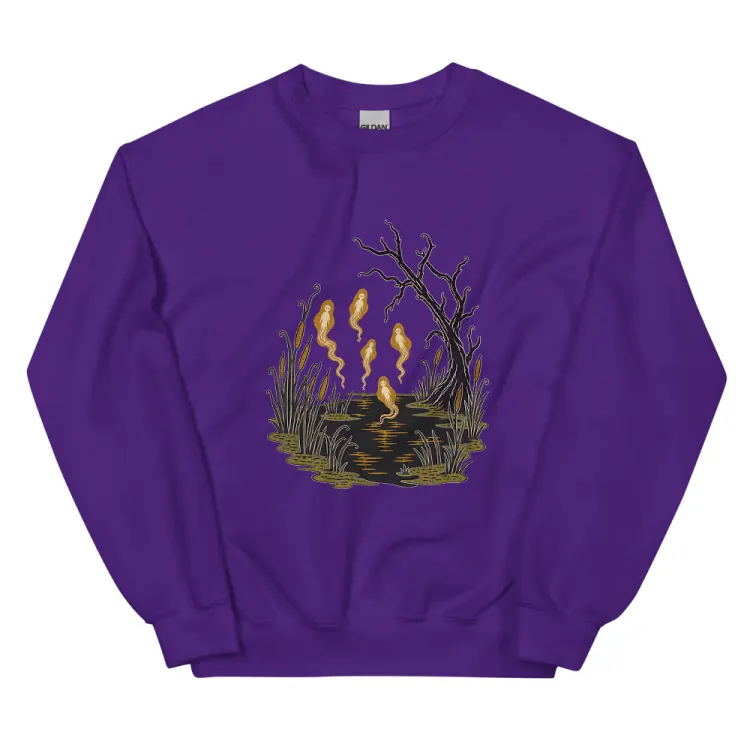 The Will-o'-the-Wisps Crewneck in Purple.