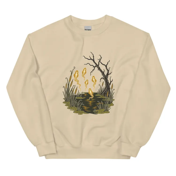 The Will-o'-the-Wisps Crewneck in Sand.