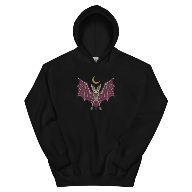The A Field Guide to Bats Hoodie in Black.