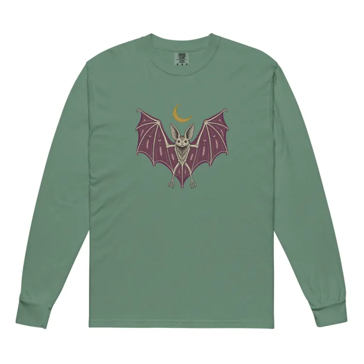 The A Field Guide to Bats Long Sleeve in Light Green.