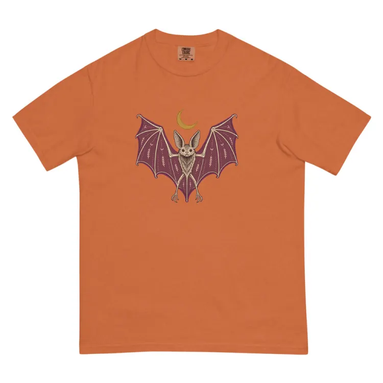 The A Field Guide to Bats Tee in Yam.