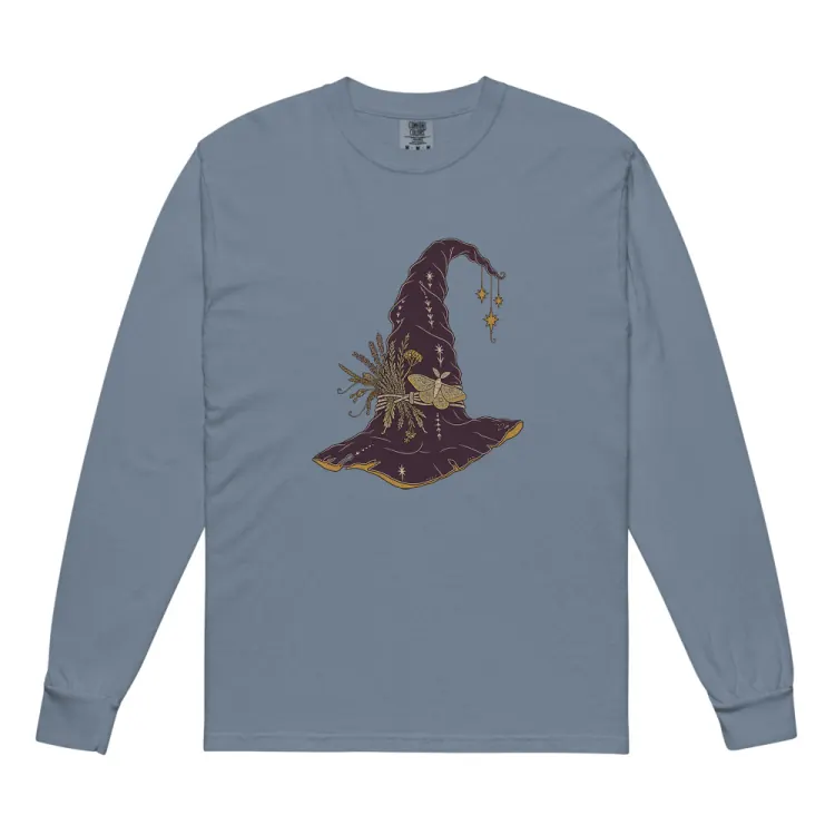The Hat, Pointed, Witch's Long Sleeve in Blue Jean.