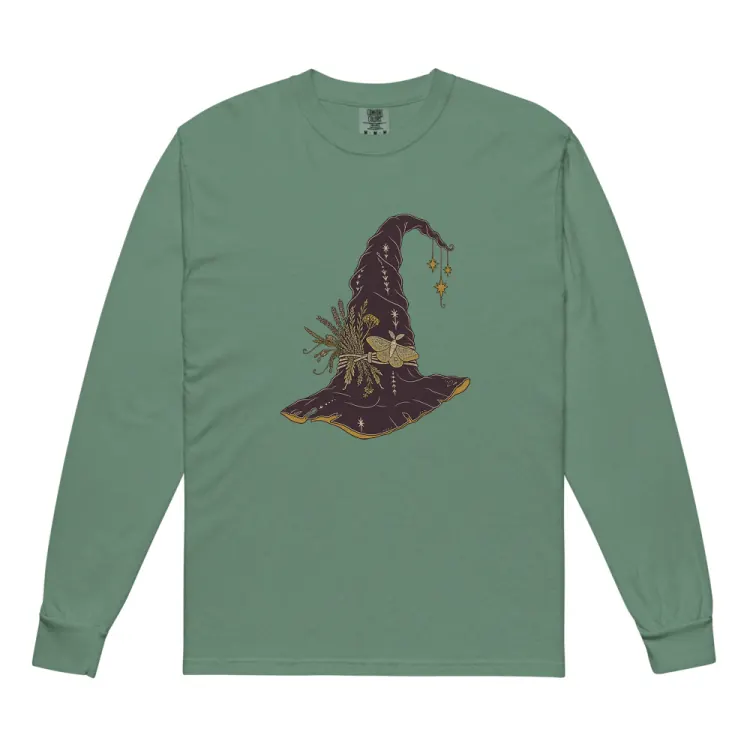 The Hat, Pointed, Witch's Long Sleeve in Light Green.