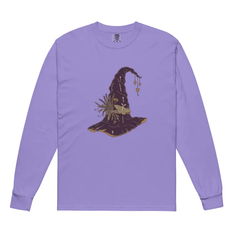 The Hat, Pointed, Witch's Long Sleeve in Violet.
