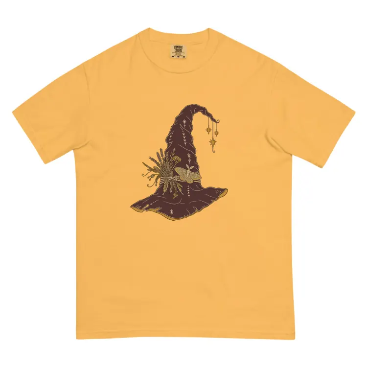 The Hat, Pointed, Witch's Tee in Mustard.
