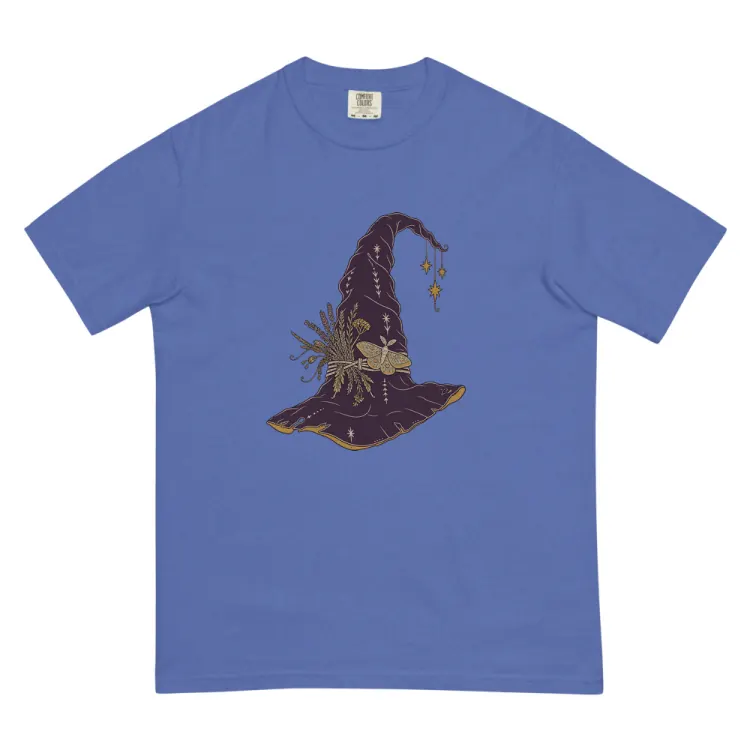 The Hat, Pointed, Witch's Tee in Mystic Blue.