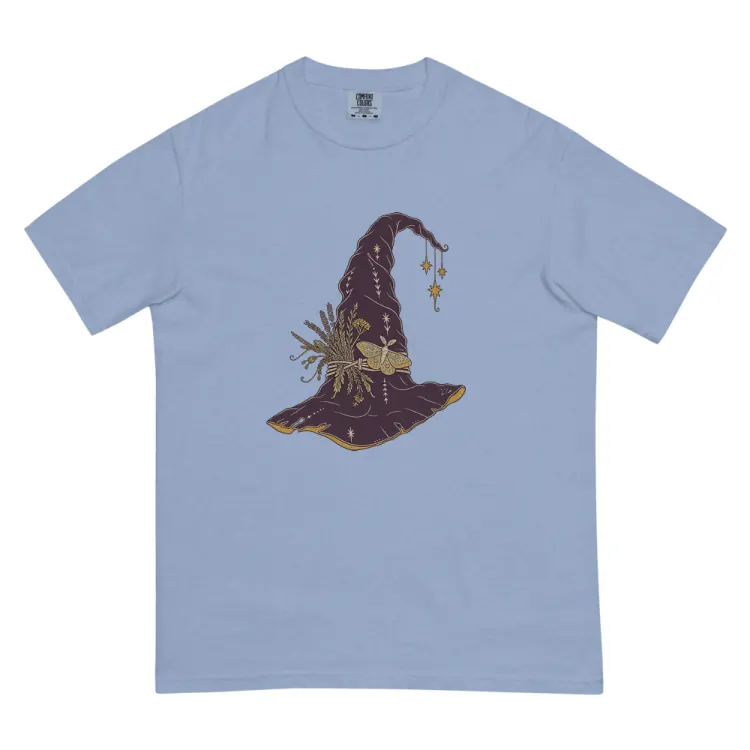 The Hat, Pointed, Witch's Tee in Washed Denim.