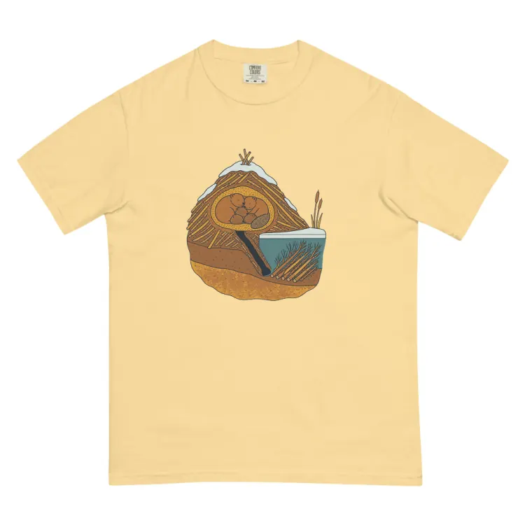 The Beaver in Winter Tee in Butter.