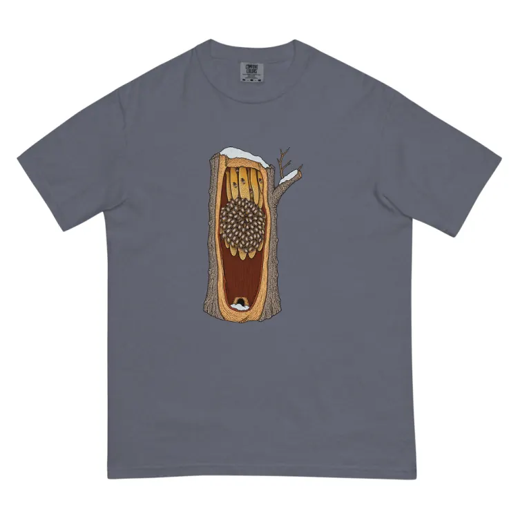 The Honeybees in Winter Tee in Denim.