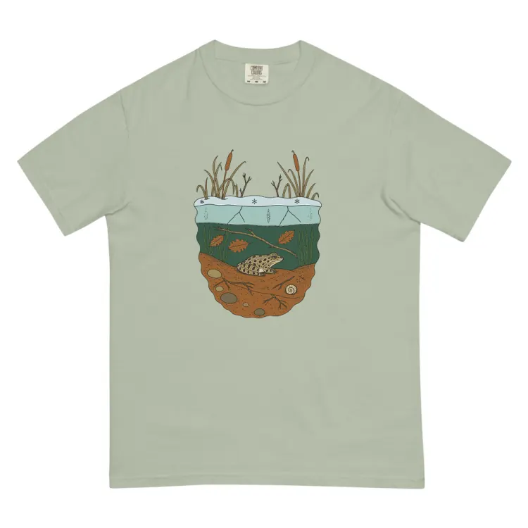 The Leopard Frog in Winter Tee in Bay.
