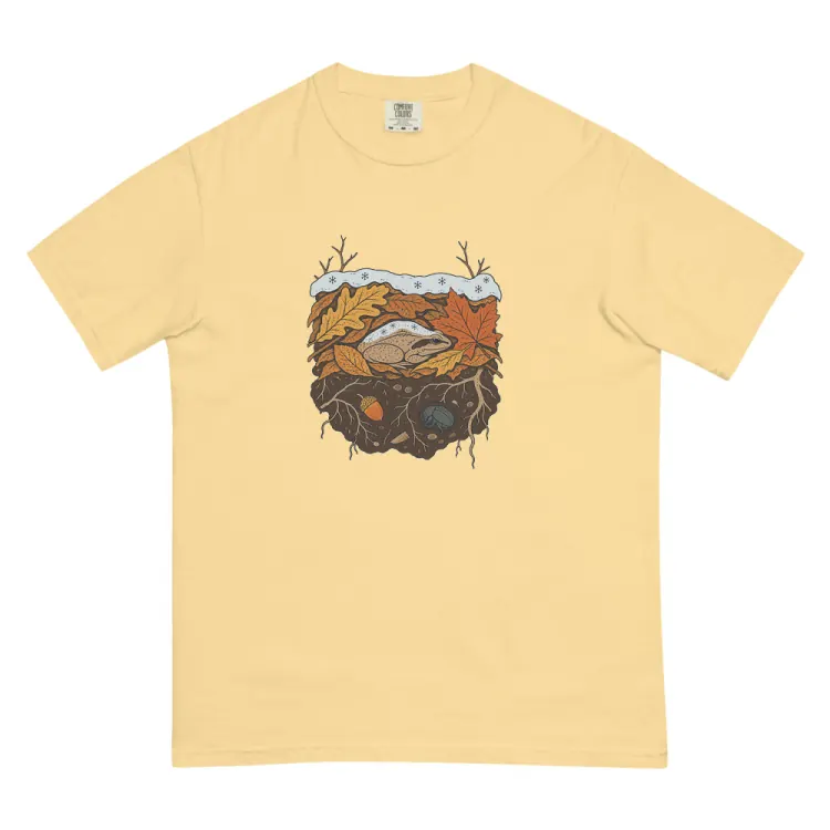 The Wood Frog in Winter Tee in Butter.