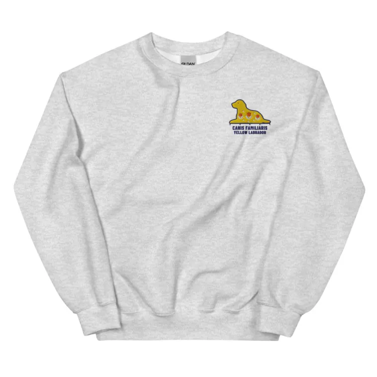 The Yellow Lab Embroidered Crewneck in Ash.