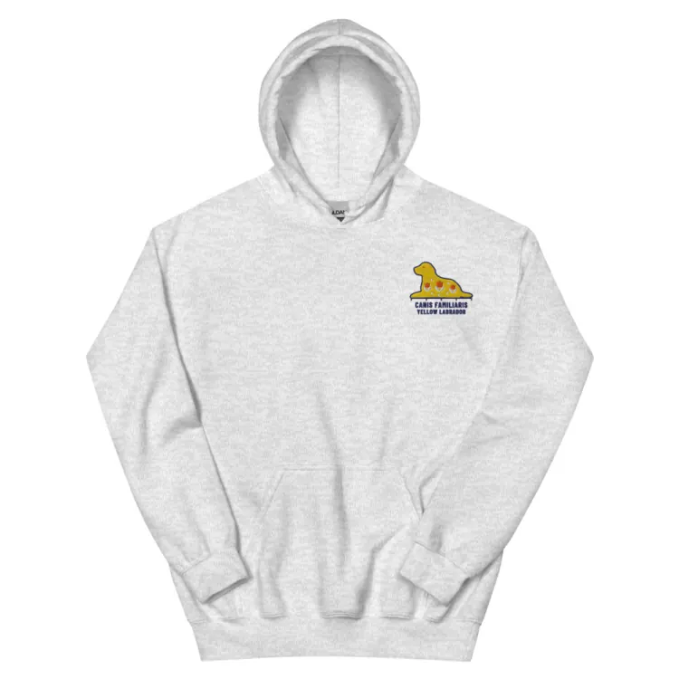 The Yellow Lab Embroidered Hoodie in Ash.