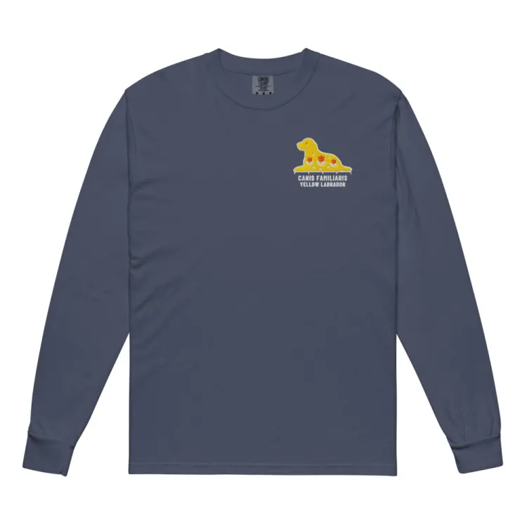 The Yellow Lab Embroidered Long Sleeve in Navy.